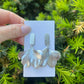 Silver Ginkgo Leaf Statement Earrings