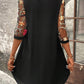 Black Dress With See Through Mesh Floral Sleeves