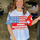 Colorblock American Flag Graphic Sweatshirt