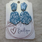 Blue & White Pattern Dangle Earrings