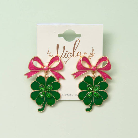 Bow Clover Earrings