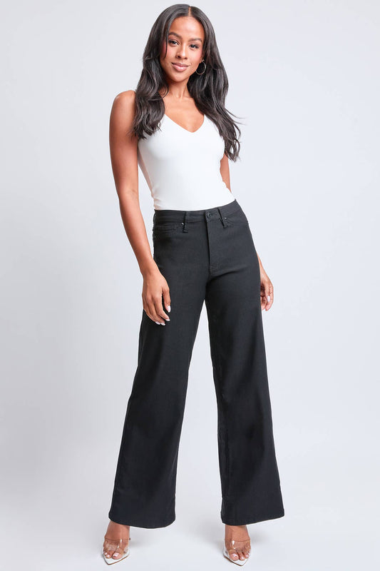 Hyperstretch High Rise Wide Leg: Black