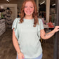 Jade Textured Ruffle Top