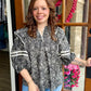 Black Printed Woven Top