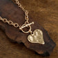 Gold Hammered Heart Toggle Necklace