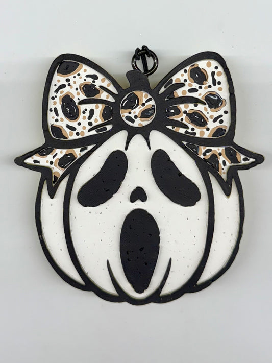 Cheetah Bow Ghost Freshie - Strawberry Poundcake