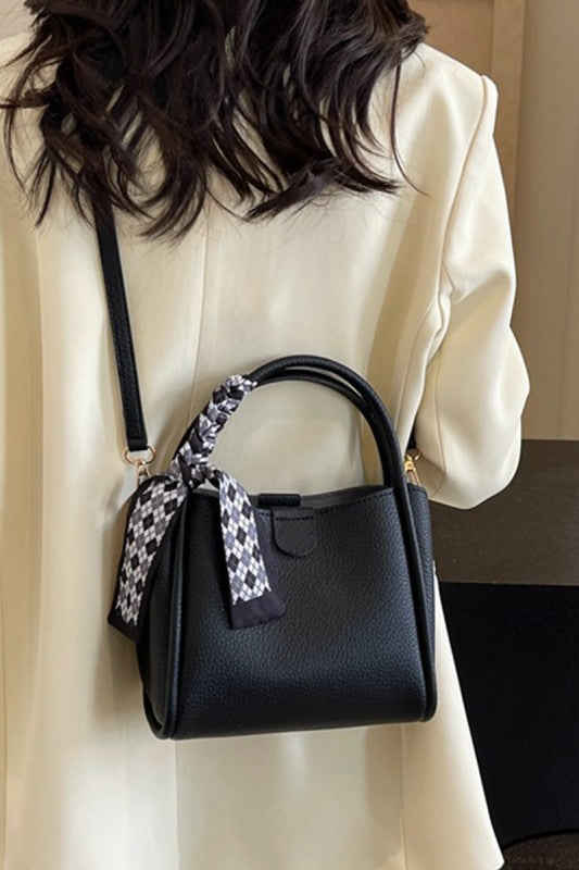 Black Scarf Crossbody Tote Bag
