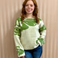 Green Flower Pattern Sweater