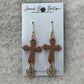 Rose-gold Cross With Crystal Earrings
