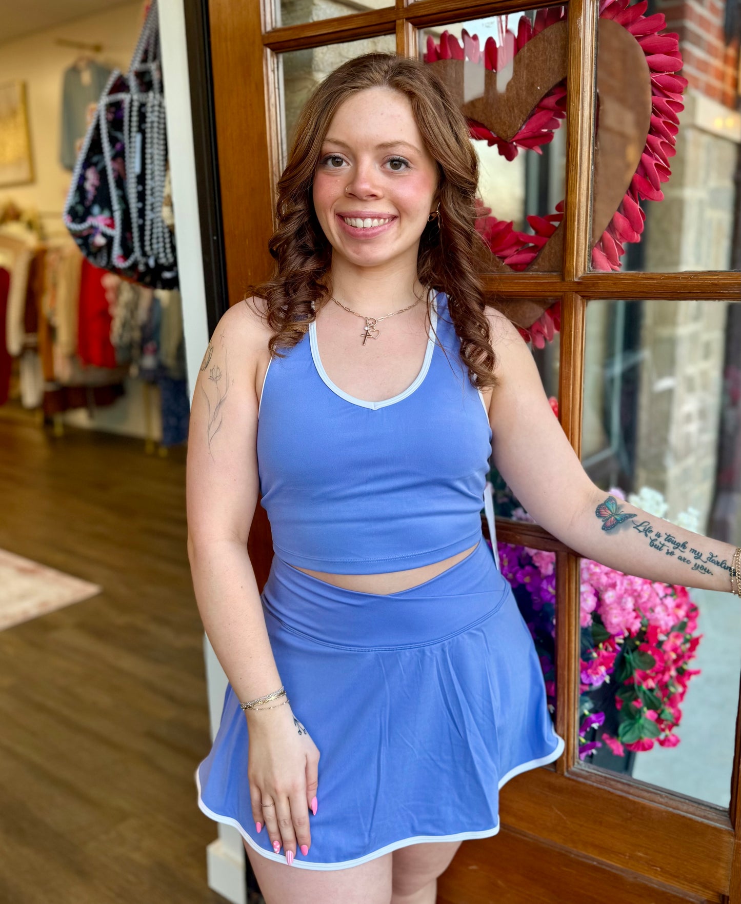 Periwinkle Racerback Tank and Crossover Skort Set