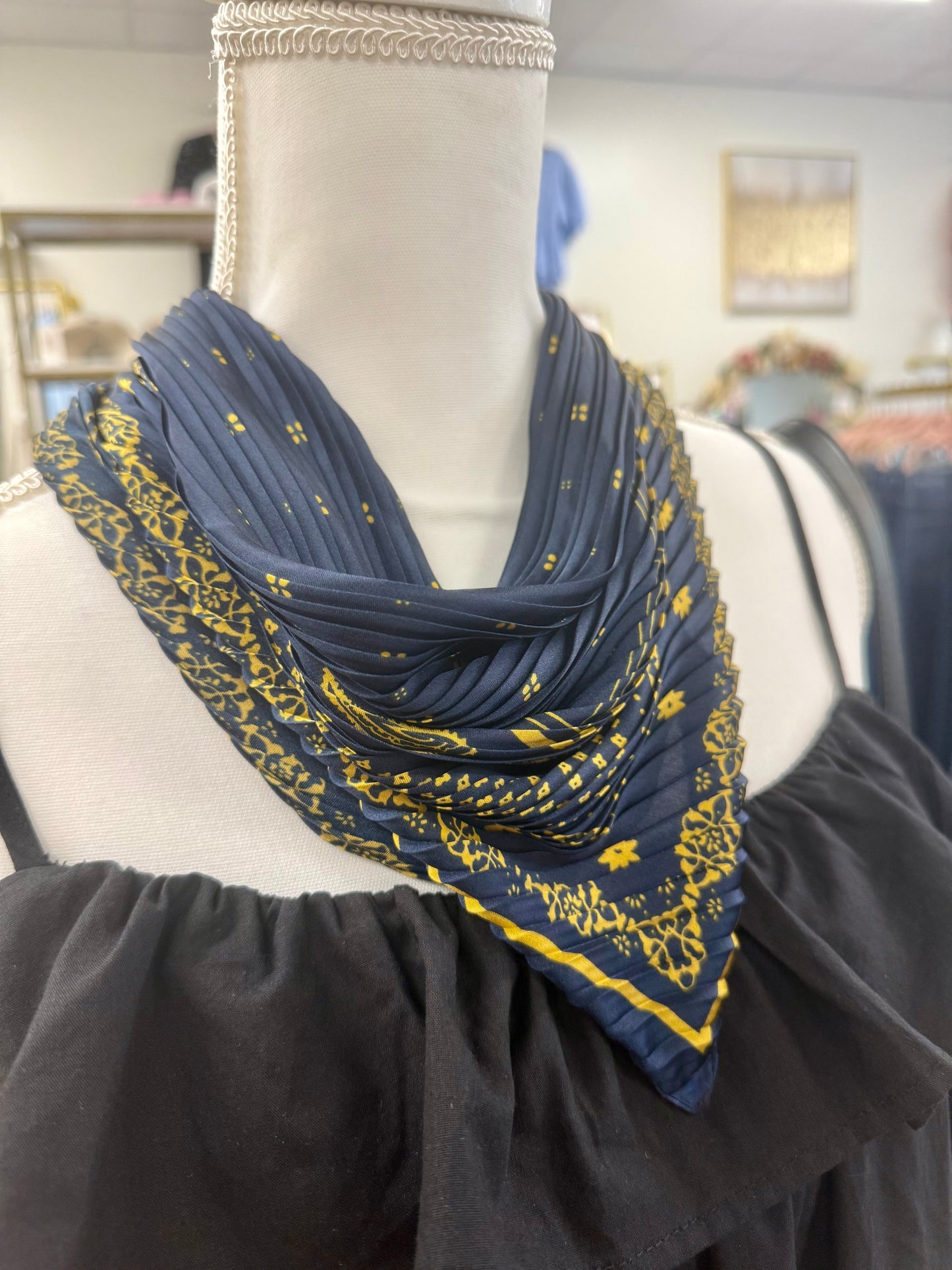 Hart Designs Navy & Gold Bandana Scarf