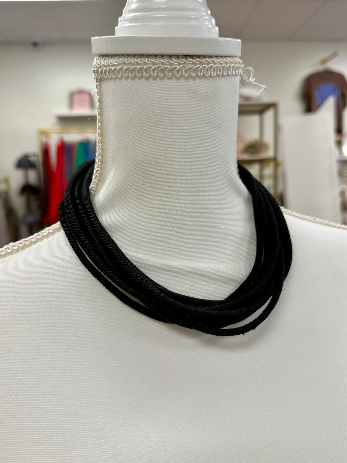 Black Rope Strand Necklace