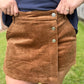 Camel Corduroy Wrap Skort