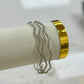 Silver Waved Bracelet Set