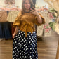 Navy Tiered Polka Dot Maxi Skirt