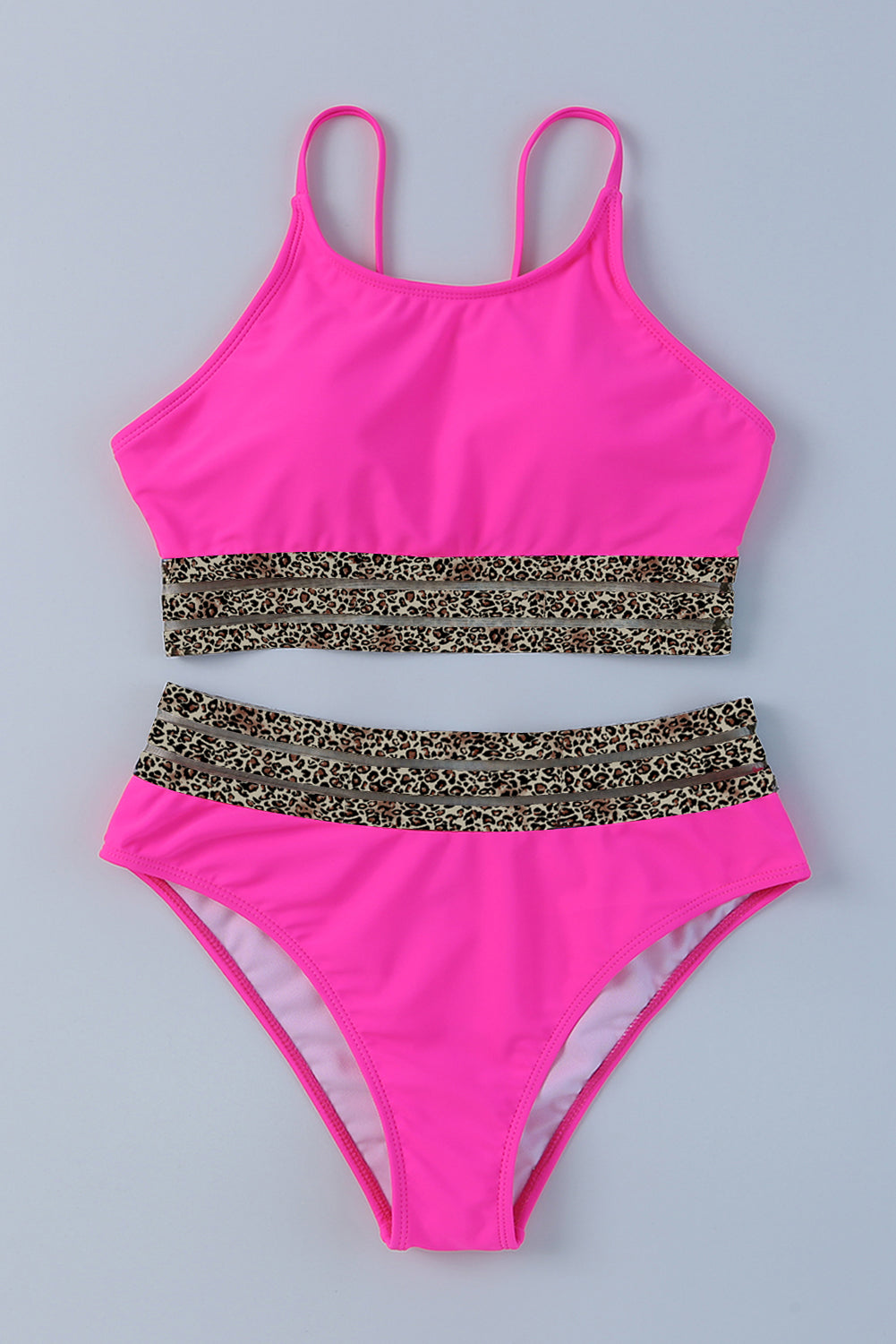 Pink Leopard Mesh Bikini