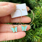 Turquoise Butterfly Gem Hoop Statement Earrings