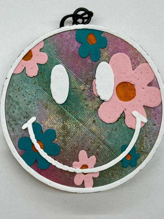 Smiley Flower Car Freshie - Champagne Toast
