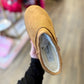 Tan Mini Ankle Fur-Lined Platform Boot