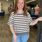 Charcoal Striped Mineral Wash Top