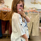 Navy Game Day Polka Dot Top