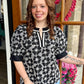 Black Floral Embroidered Top