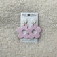 White and Pink Flower Earrings