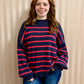 Navy & Pink Stripe Sweater