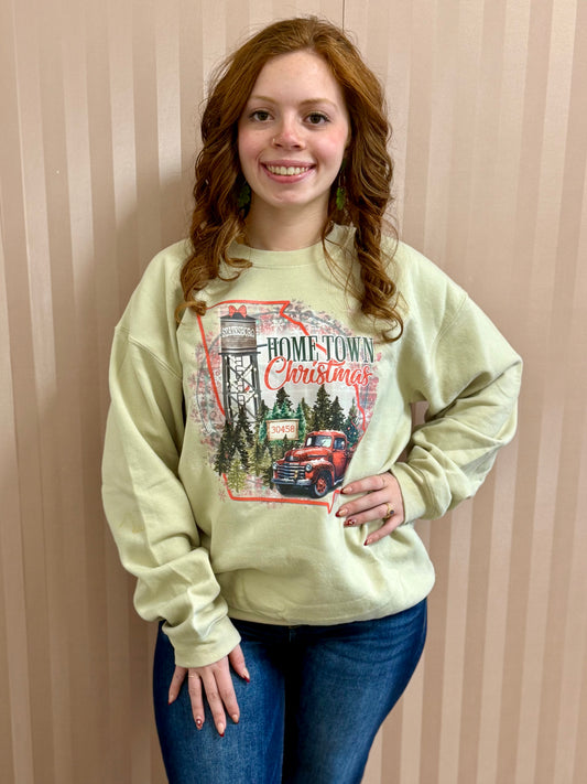 Hometown Christmas Crewneck-Statesboro