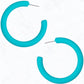 Turquoise Open-End Hoop Colored Earrings