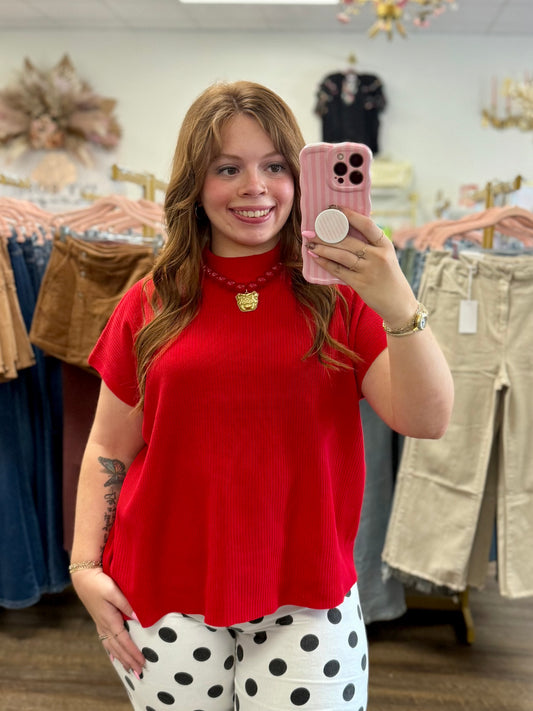 Ruby Mock Neck Sweater Top