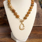 Brown Teardrop Chunky Beaded Toggle Necklace