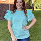 Mint Layered Sleeve Top
