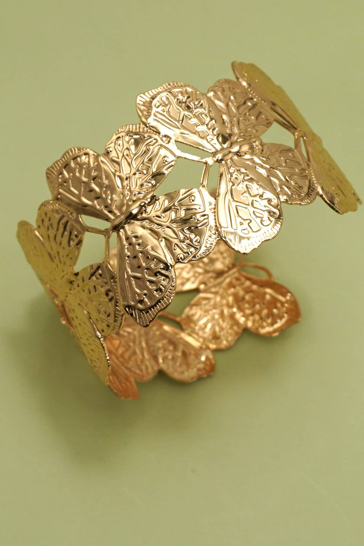 Open Butterfly Adjustable Bangle Bracelet