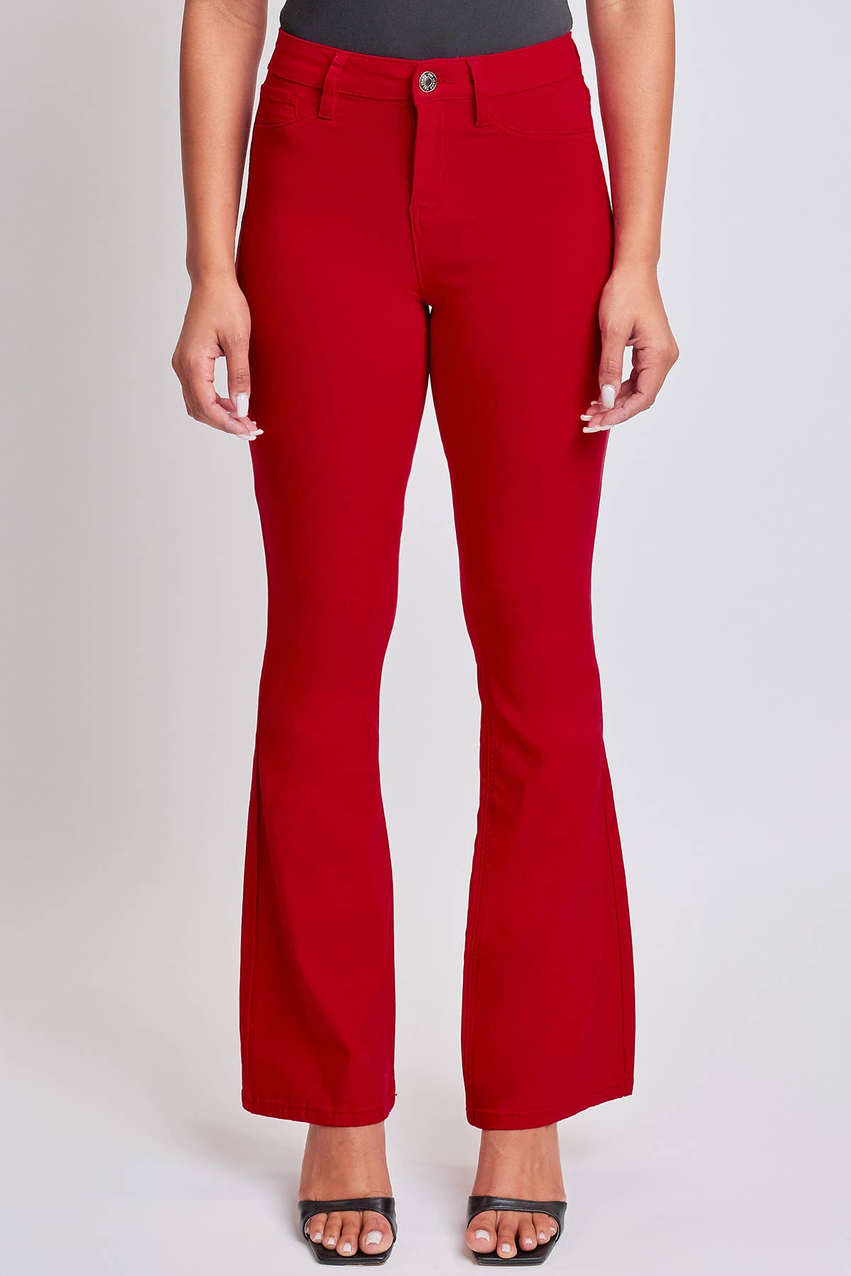 Ruby Red Hyperstretch High-Rise Flare Pants