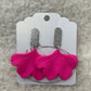 Hot Pink Ginkgo Leaf  Earrings