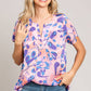 Lavender Bright Abstract Print Top