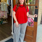 Black & White High Rise Wide Leg Stripe Pants