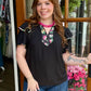 Daisy Polka Dot Flutter Sleeve Top