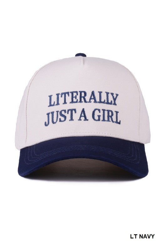 Light Navy Literally Just a Girl Cap