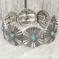 Western Turquoise Round Disc Concho Stretch Bracelet