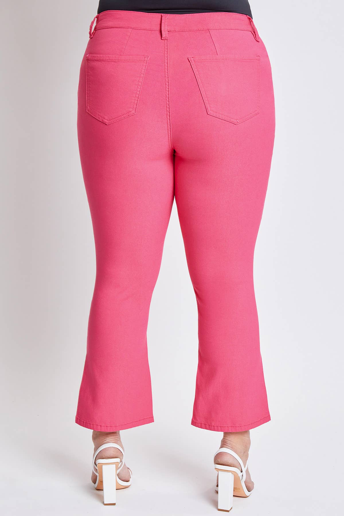 Plus Hyperstretch Cropped Kick Flare Pants: Fiery Coral