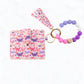 Butterfly Silicone Bead Bracelet with Card Holder Keychain