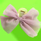 Pink Purple Organza Sheer Bow Hair Clip