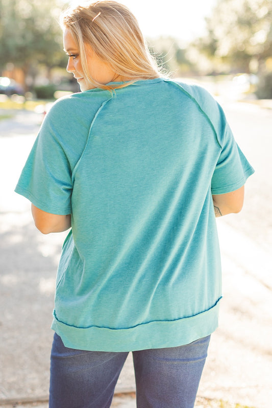 Plus Mint Color Block Oversized Top