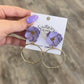 Lavender Flower Gold Dangles