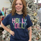 Navy Holly Jolly Short-sleeve