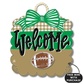 Green & Gold Football Scallop Door Hanger w/ Mini