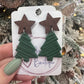 Hunter Green Christmas Tree Earrings