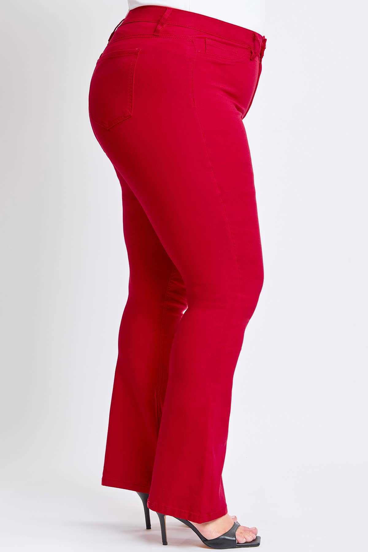 Plus Ruby Red Hyperstretch High-Rise Flare Pants